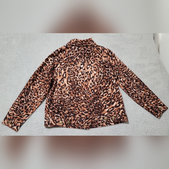 Carole Little Woman Animal Print Jacket Size X - Picture 3 of 8